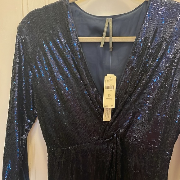 Anthropologie navy twist front sequin dress - Picture 7 of 11